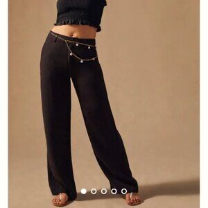 Anthropologie Cloth & Stone Harper High Waist Linen Lyocell Tencel Wide Pants 24